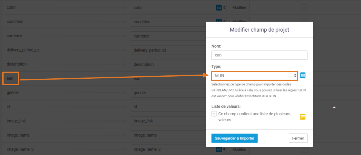 Règle GTIN ou EAN non valide Channable