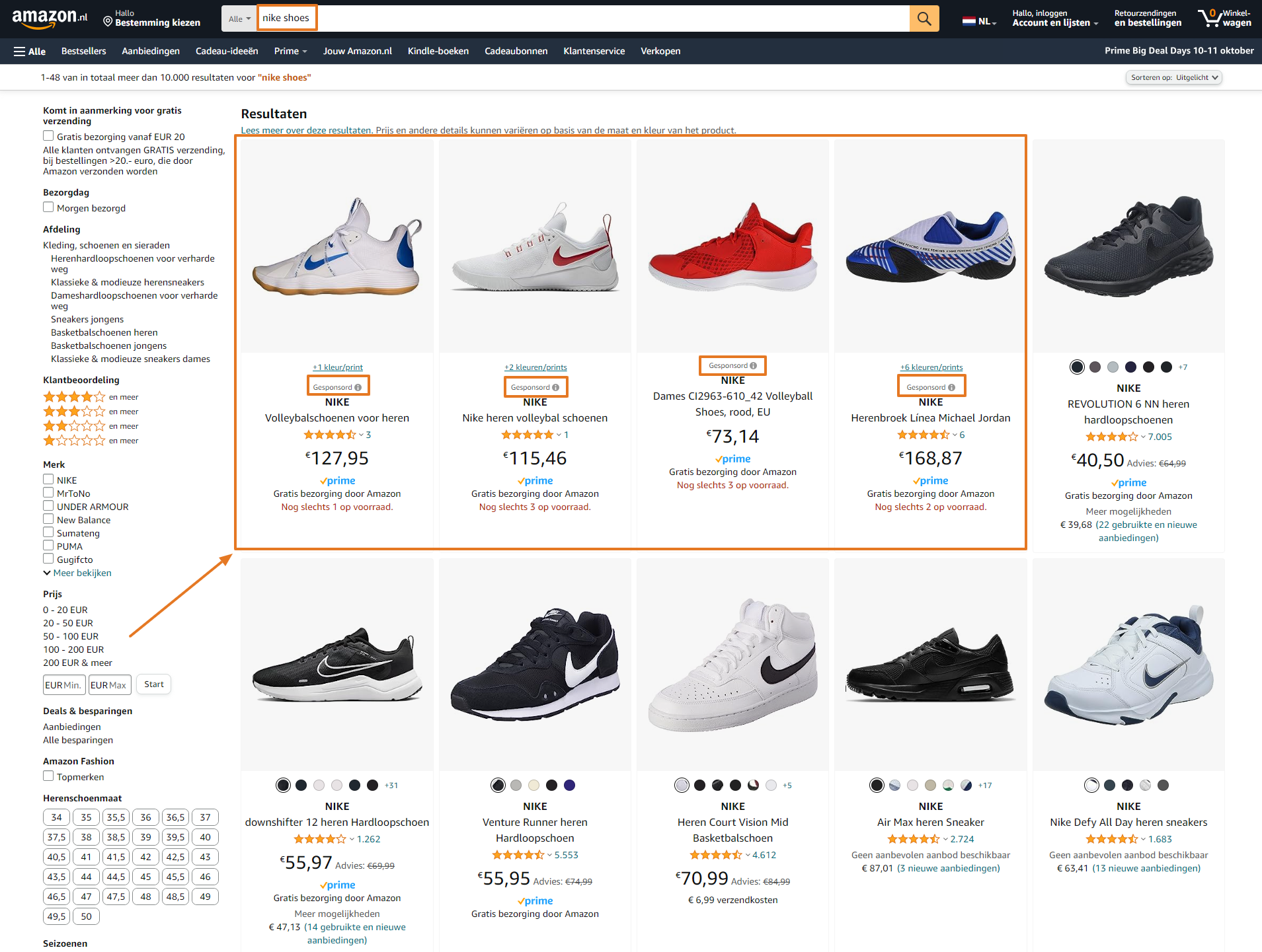Top search ad amazon ads NL.png