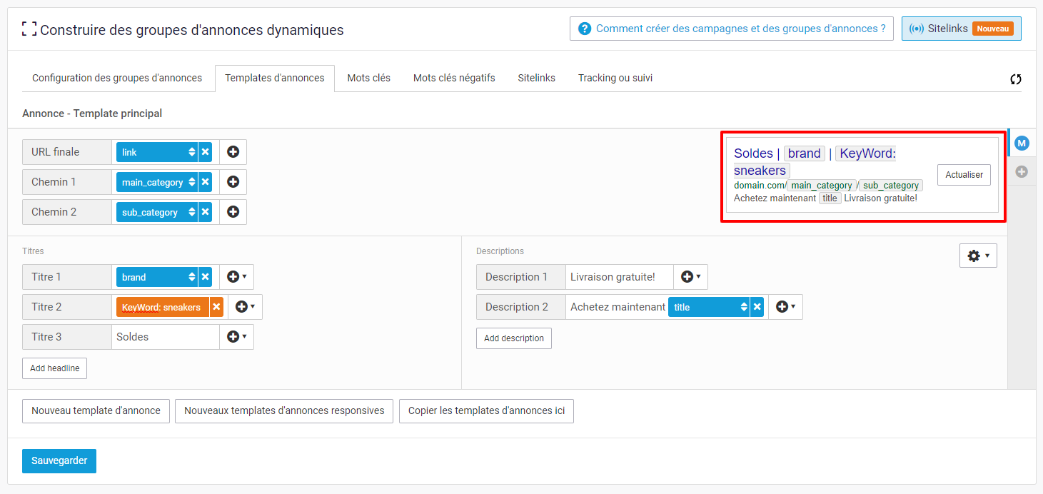 Configurer un template  d annonce  responsive Channable